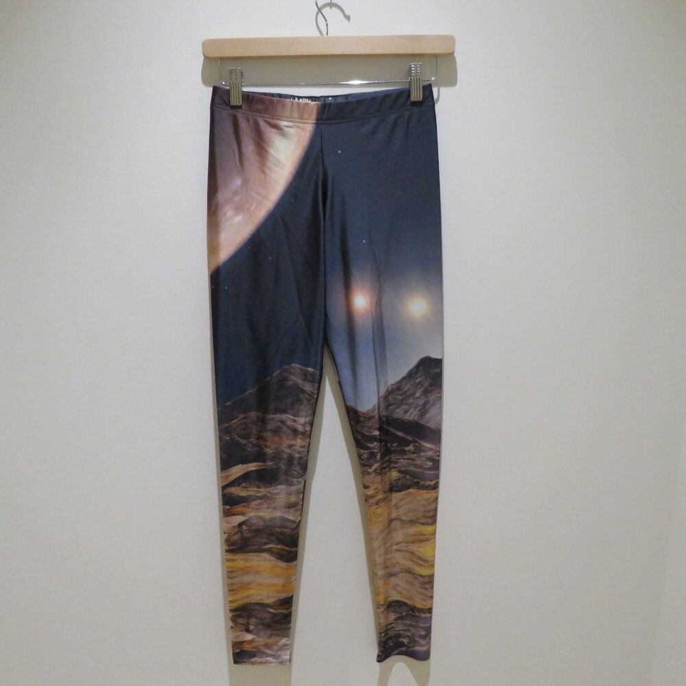 BLACKMILK Mountains Of Mars 2.0 Leggings Alt Punk Goth Stretch Shine - Size M - Picture 2 of 15